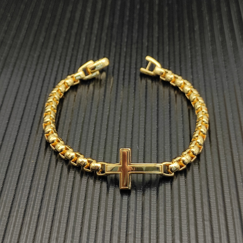 David Yurman Gold 5mm Box Chain Cross Bracelet - Picture 5 of 5